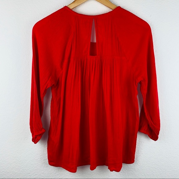 Hollister Red Peasant Blouse - Picture 3 of 4